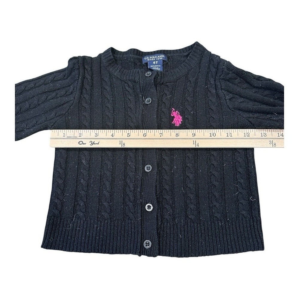 U.S. Polo Assn. 100% Acrylic Girls Black sweater Size 4T - Picture 4 of 5